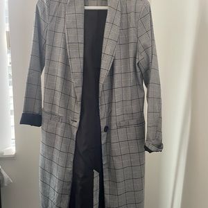 Long plaid blazer/light coat